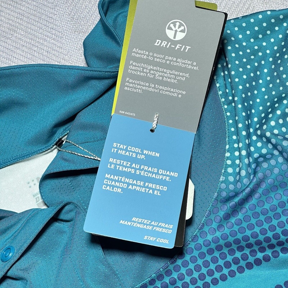 NEW Nike Tour Golf Performance Dot Geometric Print Polo Shirt Womens Large NWT‎ - Picture 5 of 16